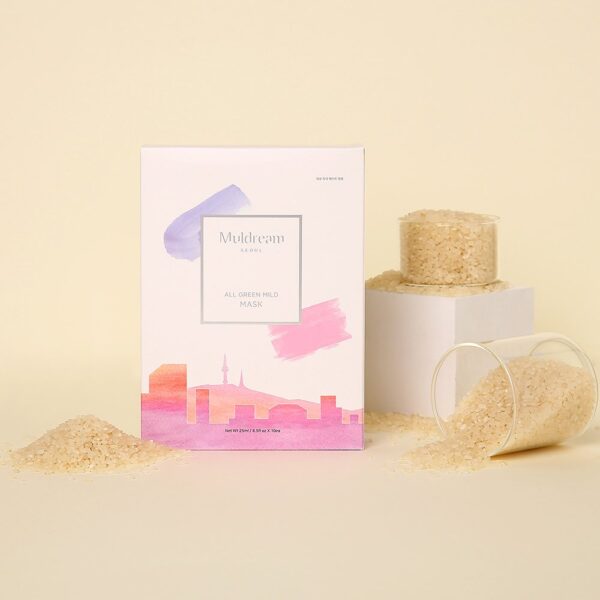 Muldream, All Green Mild Mask, Face Mask, Dryness, Normal Skin