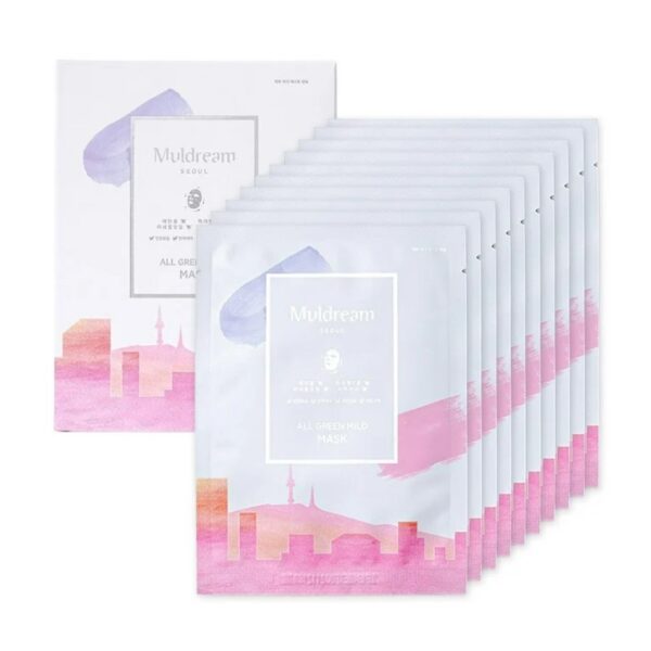 Muldream, All Green Mild Mask, Face Mask, Dryness, Normal Skin