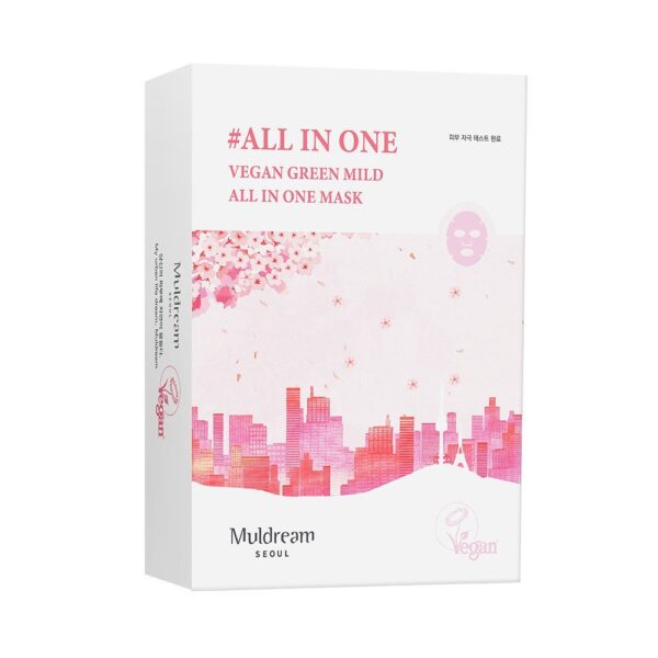 Muldream, Vegan Green Mild All in One Mask, Face Mask, Dryness, Face Mask