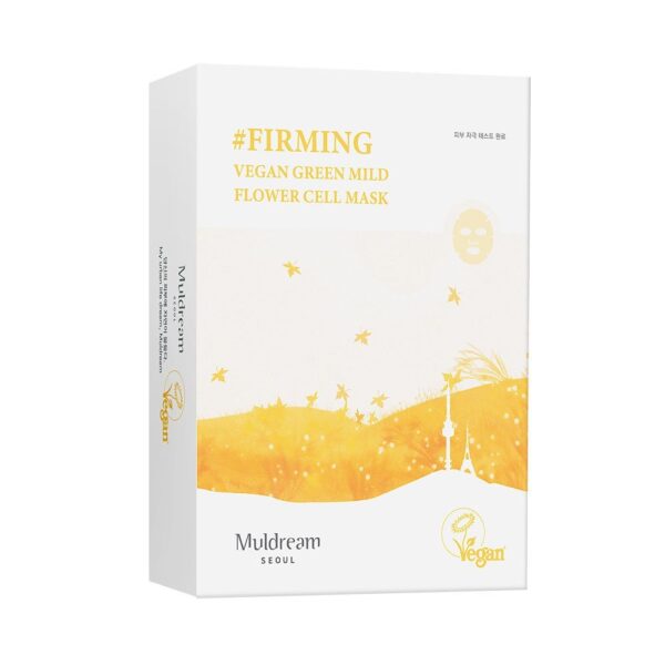 Muldream, Vegan Green Mild Flower Cell Mask, Face Mask, Acne, Dryness