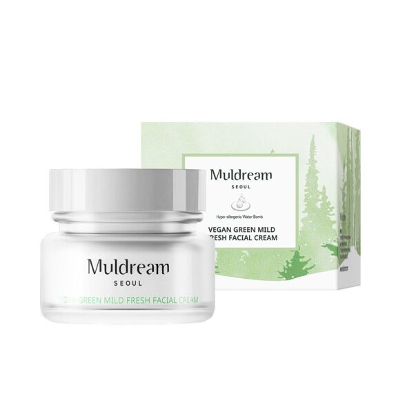 Muldream, Vegan Green Mild FRESH Facial Cream, Face Cream, Acne, Face Cream