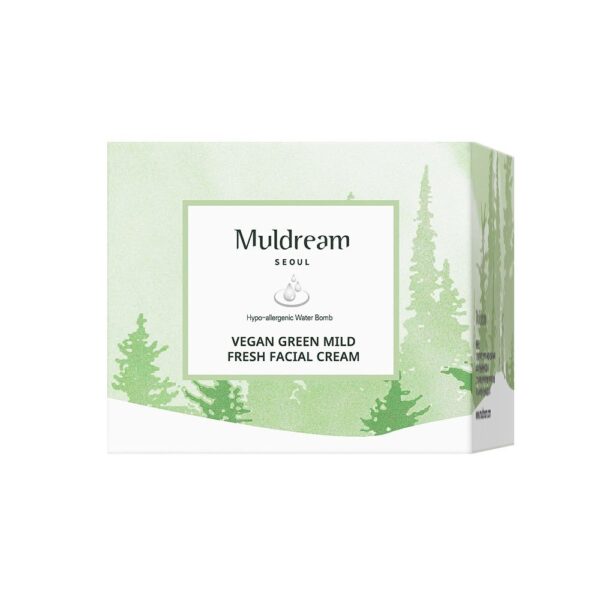 Muldream, Vegan Green Mild FRESH Facial Cream, Face Cream, Acne, Face Cream