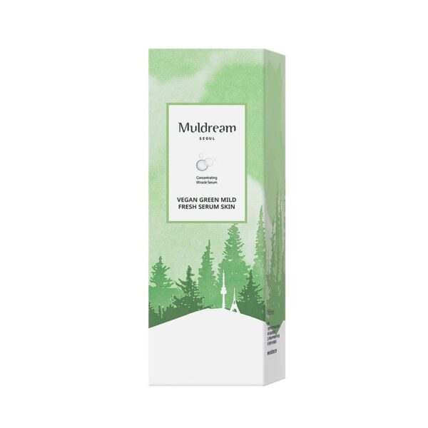 Muldream, Vegan Green Mild FRESH Serum Toner, Serum, Acne, Mist