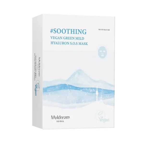 Muldream, Vegan Green Mild HYALURON S.O.S Mask, Face Mask, Dryness, Face Mask