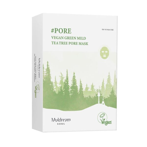 Muldream, Vegan Green Mild Tea Tree Pore Mask, Face Mask, Acne, Face Mask