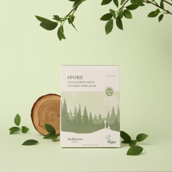 Muldream, Vegan Green Mild Tea Tree Pore Mask, Face Mask, Acne, Face Mask