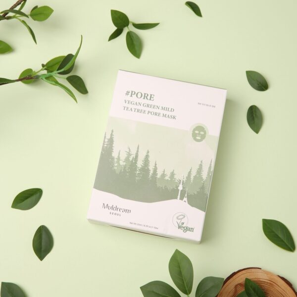 Muldream, Vegan Green Mild Tea Tree Pore Mask, Face Mask, Acne, Face Mask